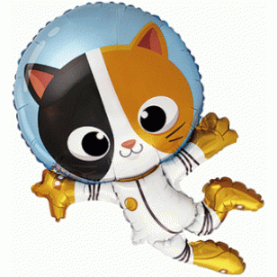 Cat Astronaut Space Supershape Balloon
